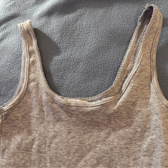 NWOT CottonOn Supreme Gray Sleeveless Tank Bodycon Dress with Lace Trim - Picture 3 of 8